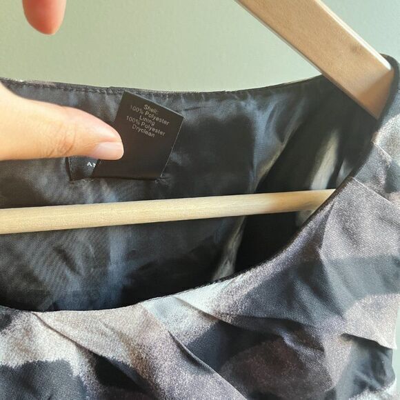 Ann Taylor Spotted Cheetah Print Ruched Draped Sheath Dress Size 6 Black Lined - Picture 7 of 9